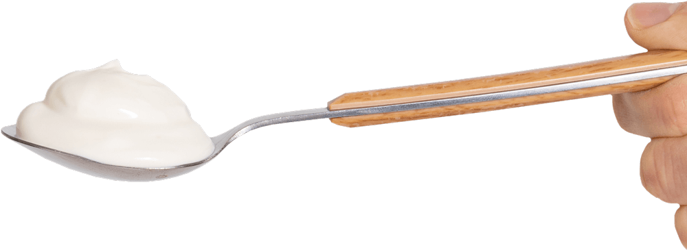 Painterland Sisters yogurt on a spoon
