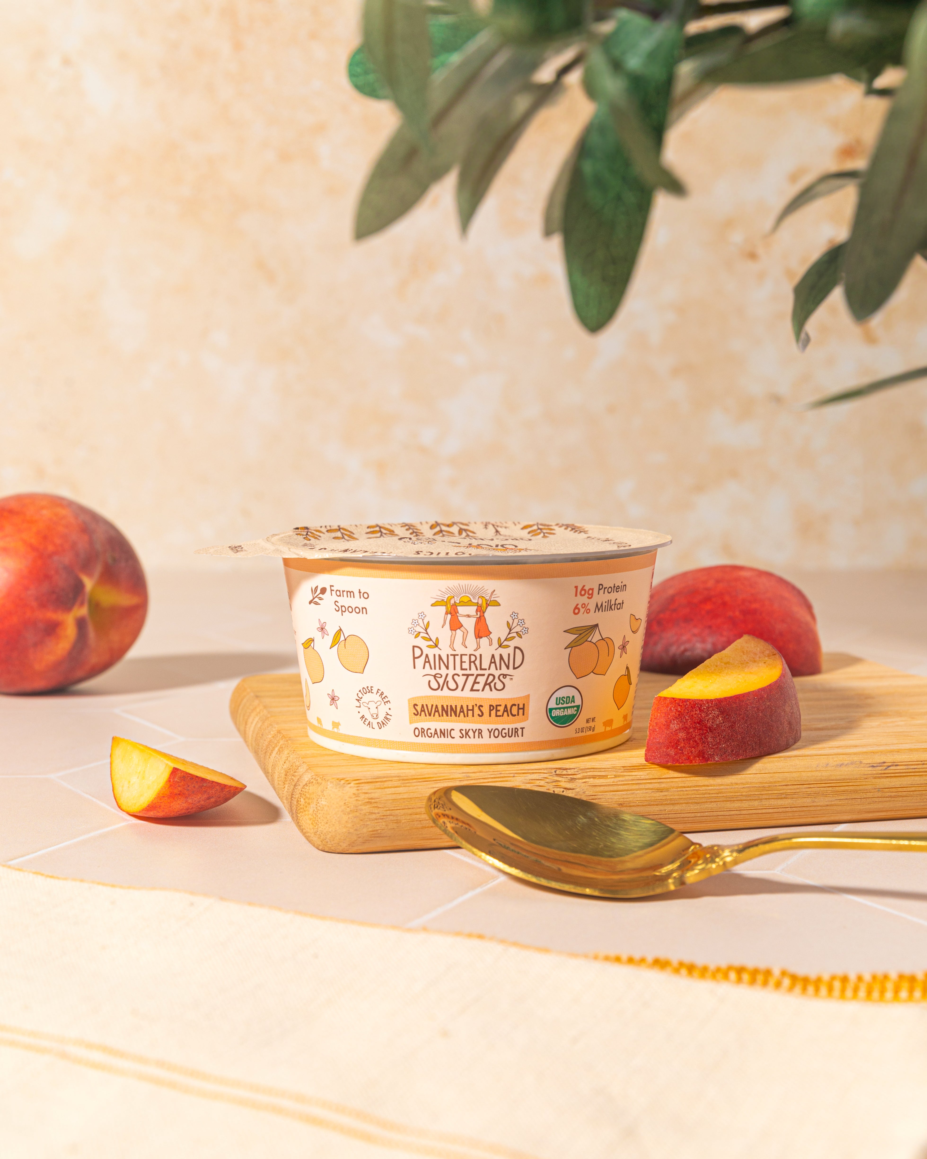 Painterland Sisters Savannah's Peach Organic Skyr Yogurt - 5.3oz cup
