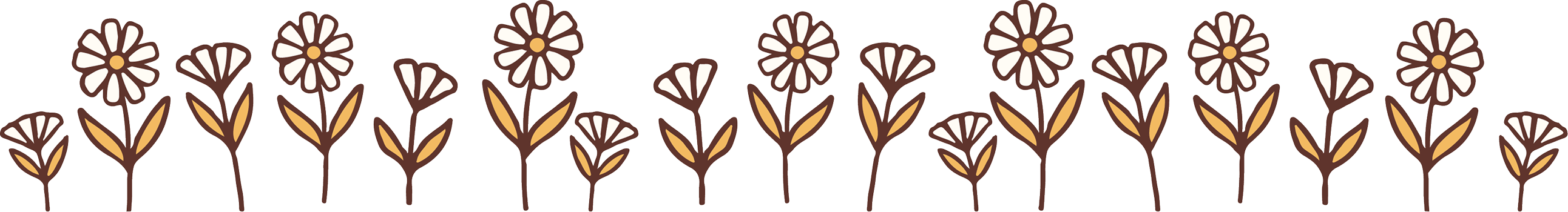 Illustration of a row of flowers